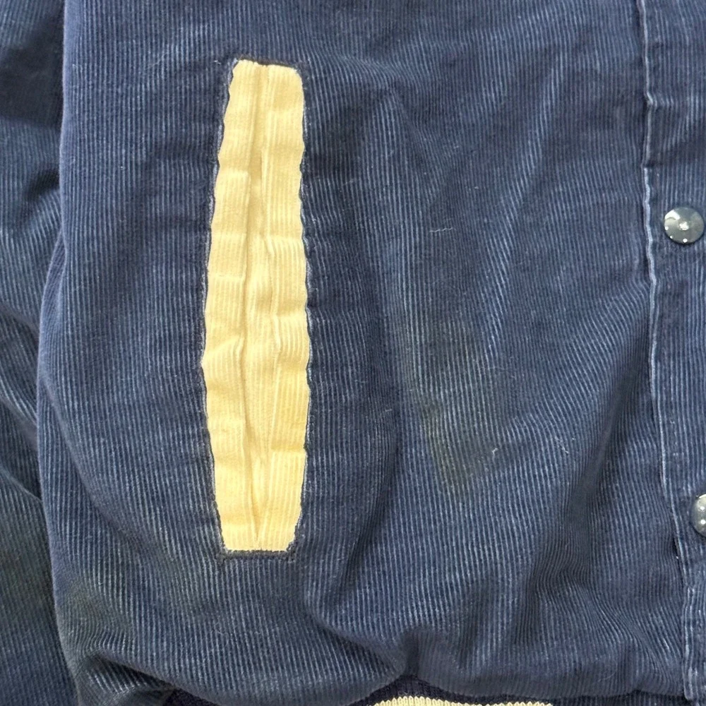 Vintage 80s Champion‎ Notre Dame Corduroy Bomber Jacket Mens M Navy USA Made